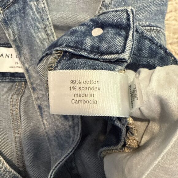 Lane Bryant Women’s Plus Size 26 Denim Short Overalls Shortalls Jeans Pockets - Picture 8 of 9